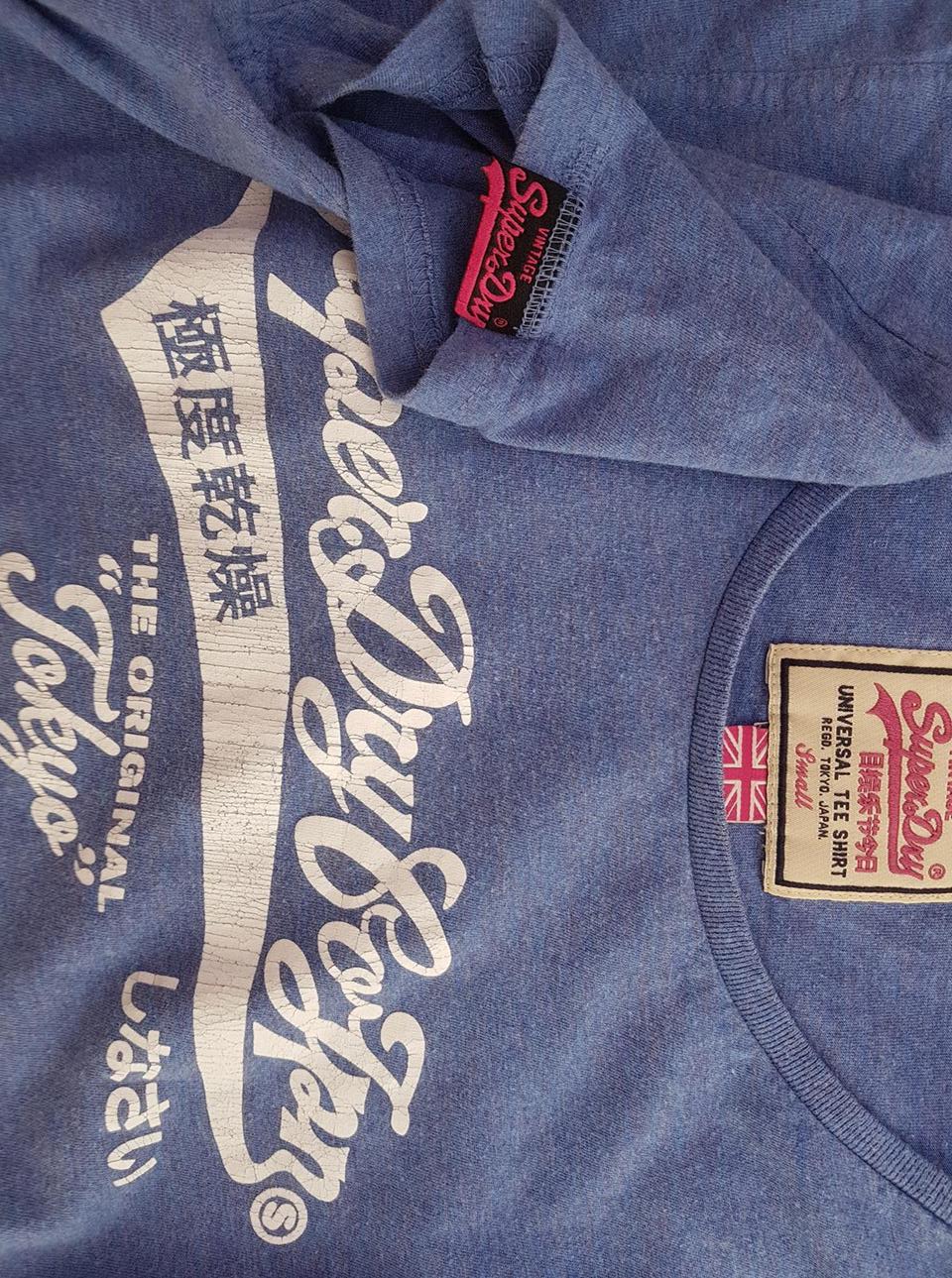 Superdry Rozmiar S Kolor Niebieski Crew Neck T-Shirt Krótki rękaw Materiał Bawełna