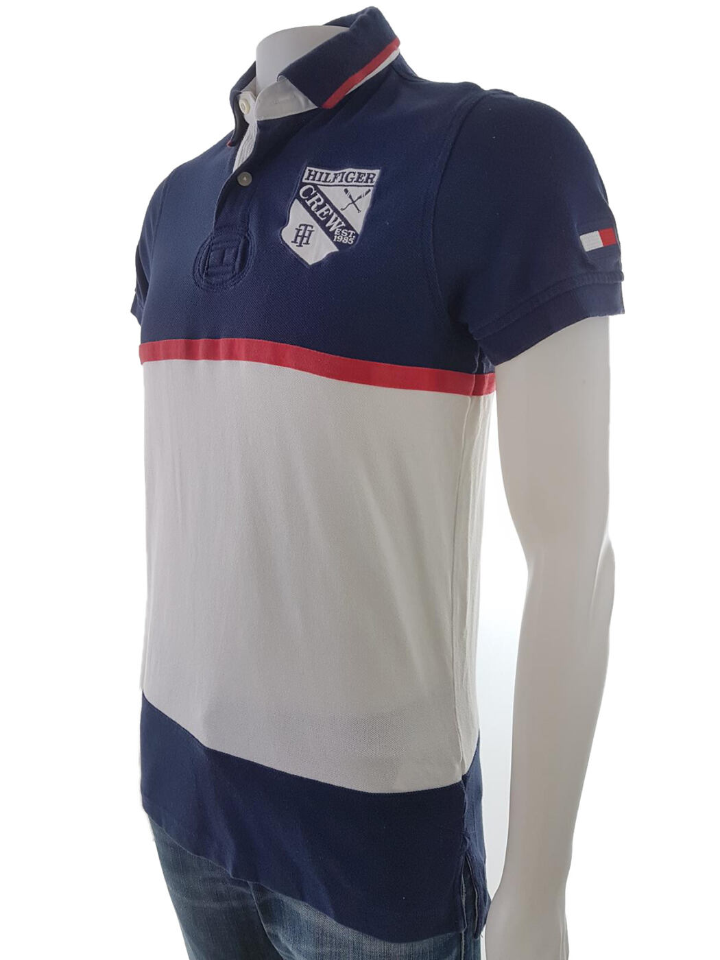 Tommy hilfiger Rozmiar XS Kolor Granatowy Kołnierz Męska Koszula Polo Krótki rękaw Materiał Bawełna 100%