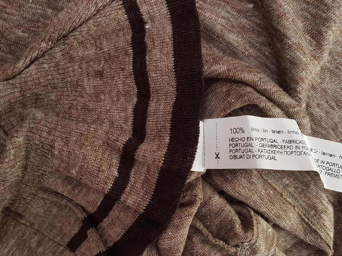 Zara Rozmiar M Kolor Brązowy Crew Neck Sweter Długi rękaw Materiał Len 100%