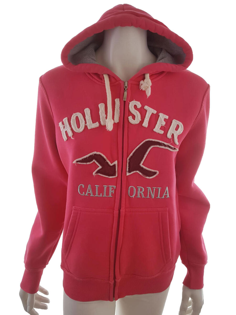 Hollister Rozmiar L Kolor Różowy Bluza na suwak Długi rękaw