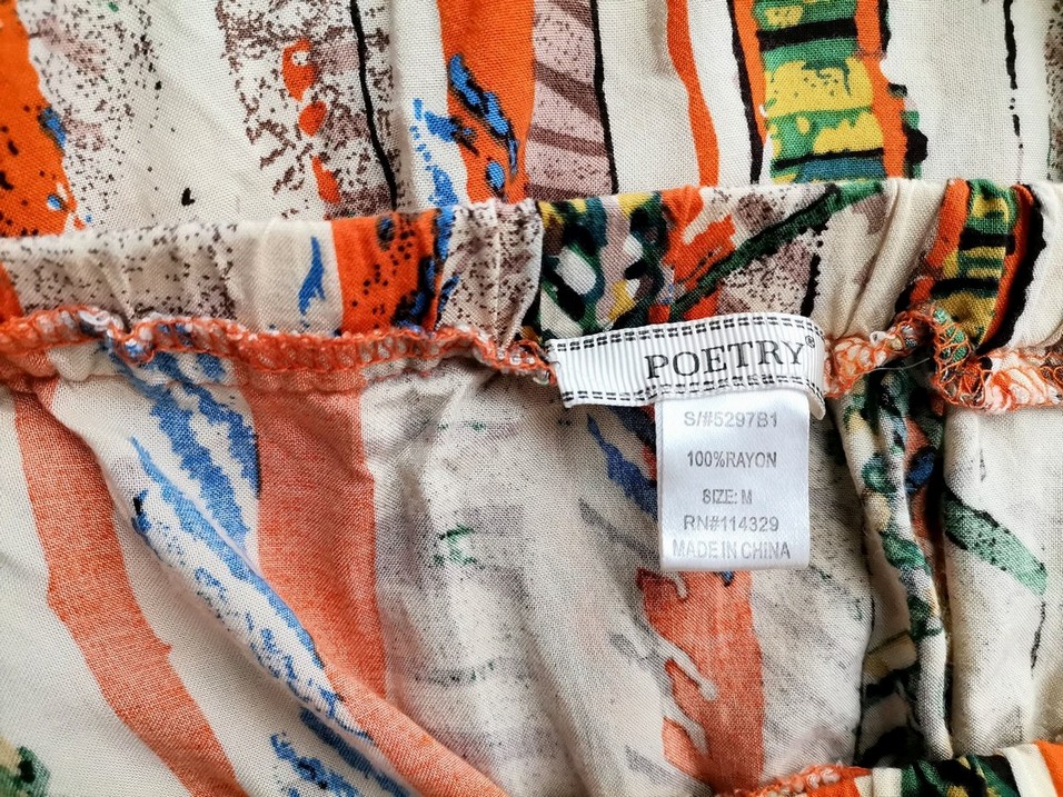 Poetry Rozmiar M Kolor Kolorowa Pasy Odkryte Ramiona Sukienka Mini Bezrękawnik Krótka Materiał Rayon 100%