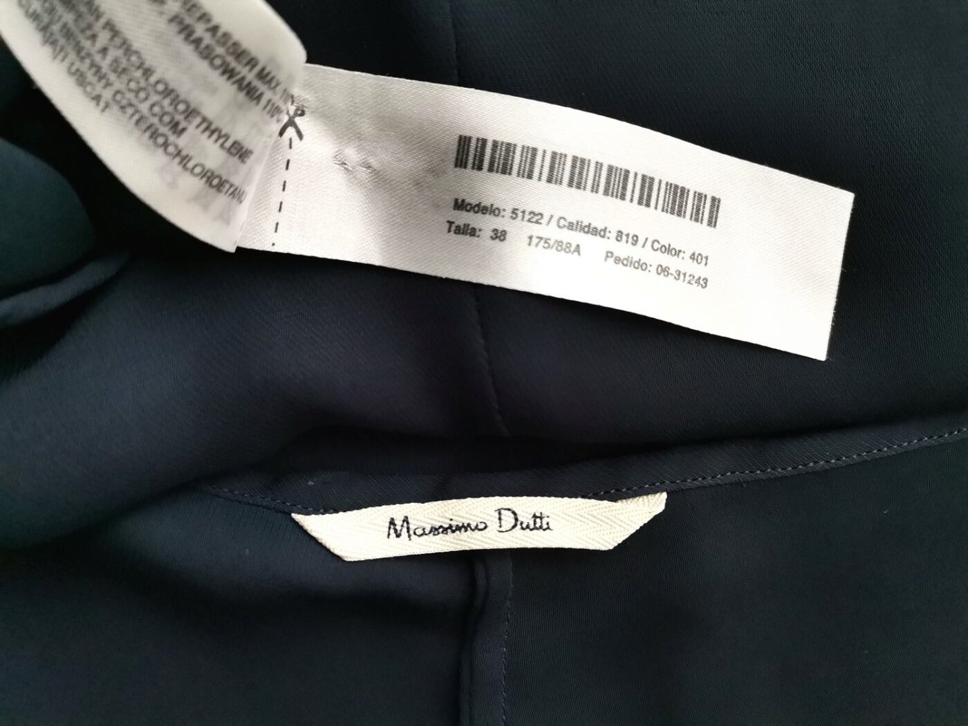 Massimo dutti Rozmiar 38 Kolor Granatowy W serek Bluzka Bezrękawnik