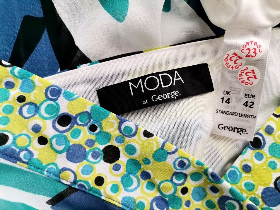 Moda at George Rozmiar 14 (42 Kolor Kolorowa W serek Sukienka Maxi Bezrękawnik Długa