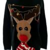 Merry Christmas Rozmiar 38-40 Kolor Czarny Crew Neck Sweter Świąteczny Gwiazdka Długi rękaw Cienka dzianina