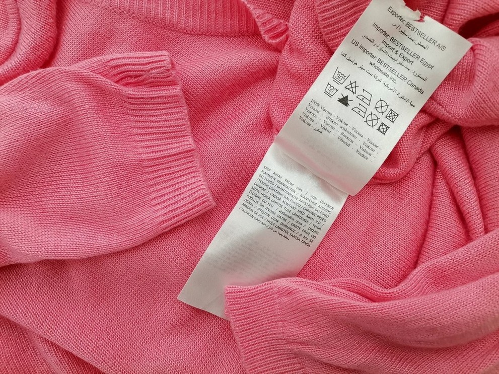 Vero moda Rozmiar M Kolor Różowy Okrągły dekolt Bluzka Rękaw 3/4 Materiał Wiskoza 100%