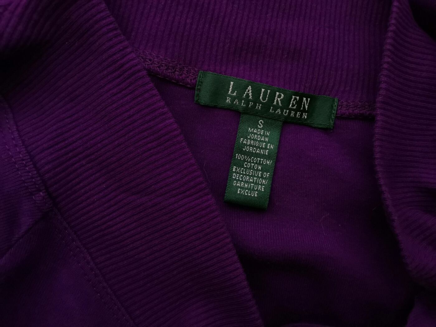 Ralph Lauren Rozmiar S Kolor Fioletowy W łódkę Bluzka Długi rękaw Materiał Bawełna 100%