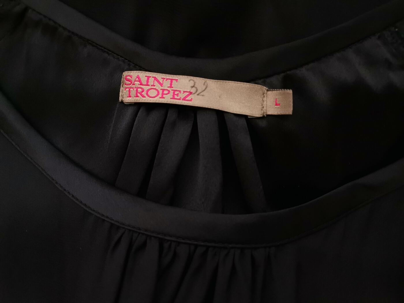 Saint tropez Rozmiar L Kolor Czarny Okrągły dekolt Sukienka Blouson Rękaw 3/4 Midi