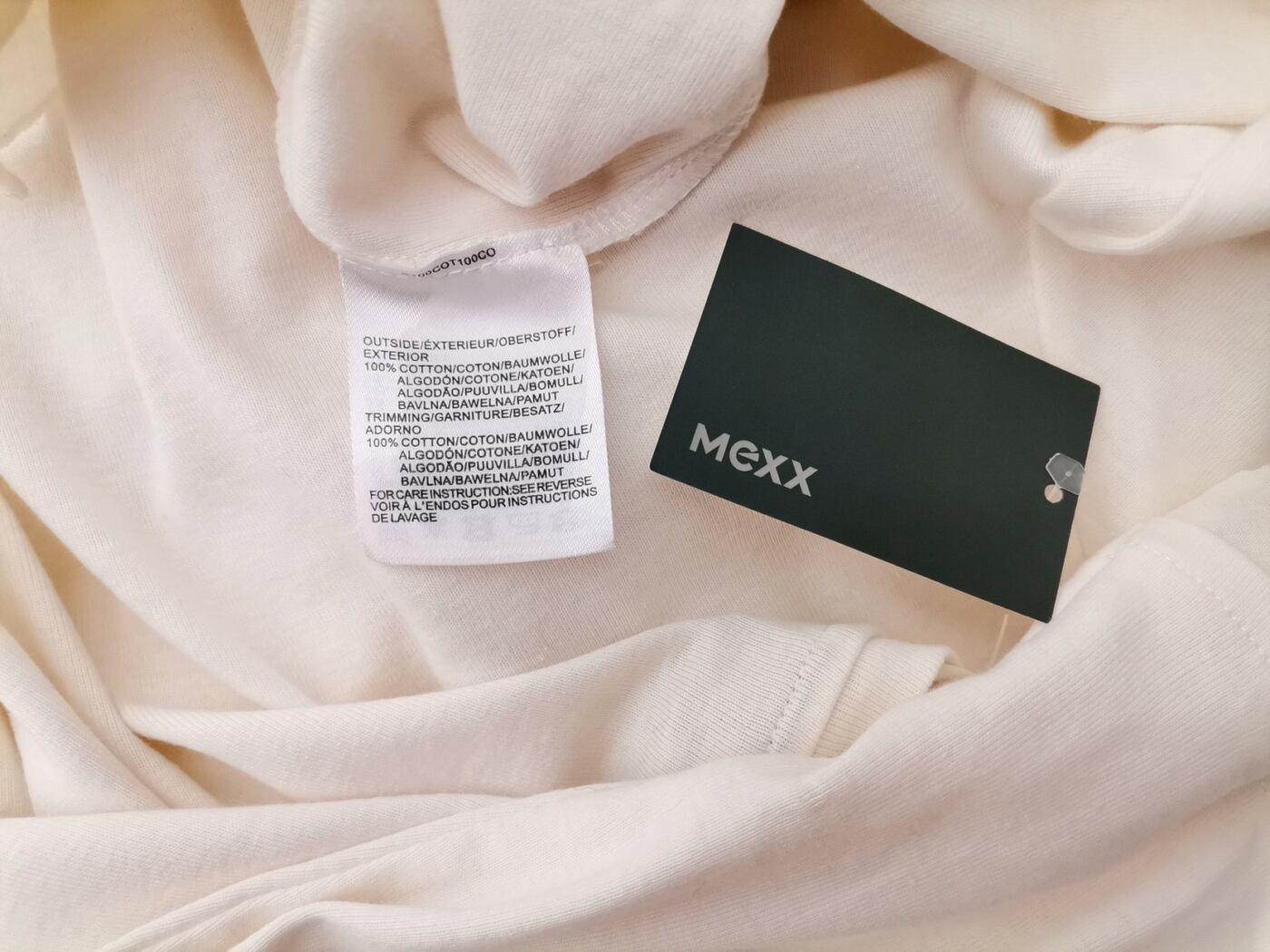 Mexx Rozmiar XL Kolor Kremowy Okrągły dekolt Bluzka Popover Guziki Długi rękaw Materiał Bawełna 100%