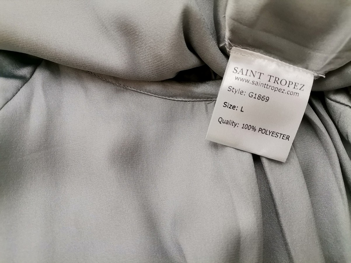 Saint tropez Rozmiar L Kolor Szary Okrągły dekolt Sukienka Blouson Rękaw 3/4 Midi