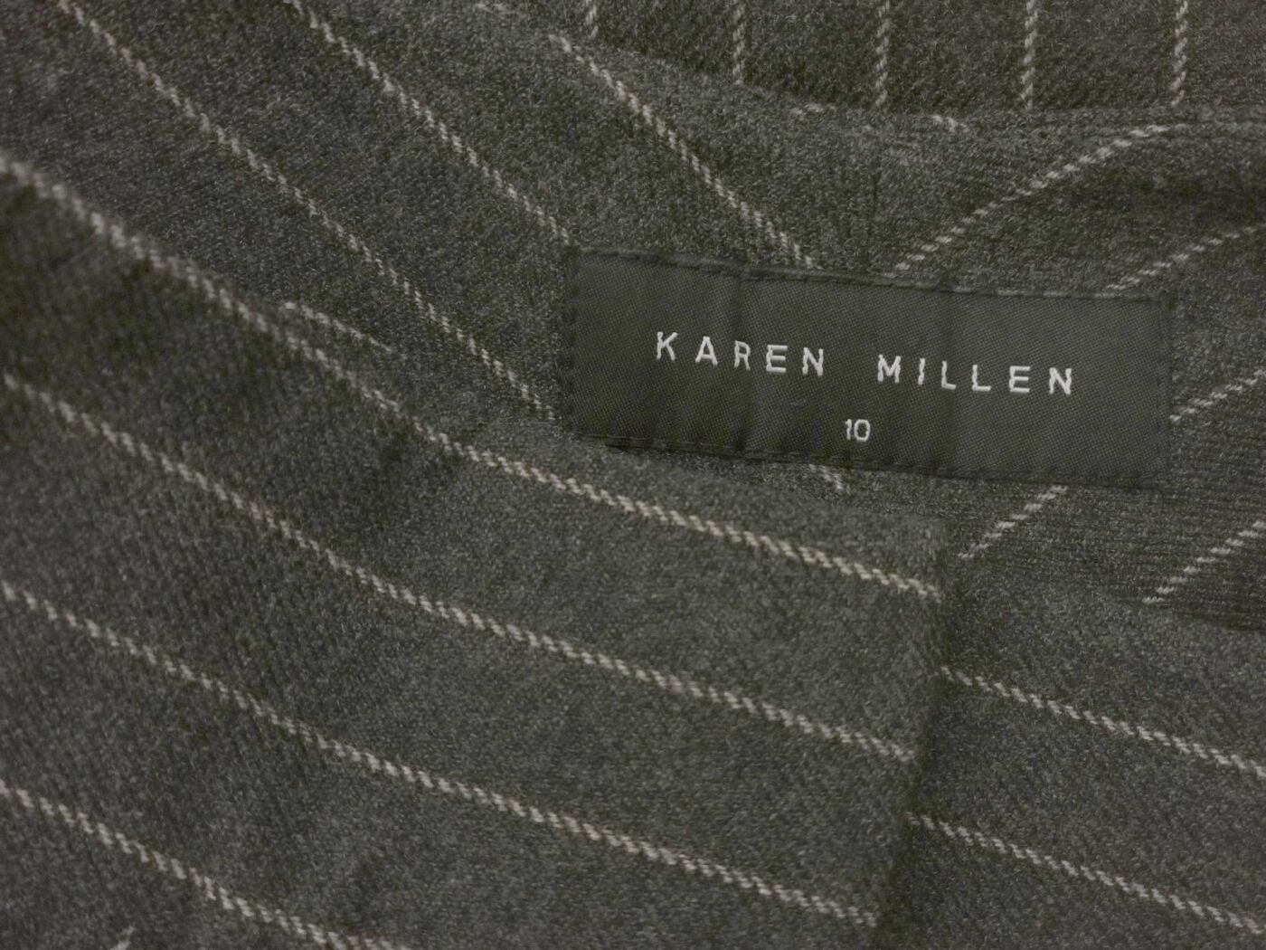 Karen MILLEN Rozmiar 10 (38) Kolor Szary Pasy Spodnie Eleganckie Materiał Wiskoza