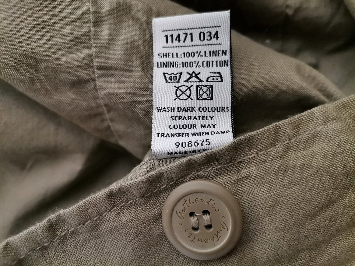 Life Love Fashion Rozmiar 10 (38) Kolor Khaki Kołnierz Żakiet z zapięciem Rękaw 3/4 Materiał Len 100%