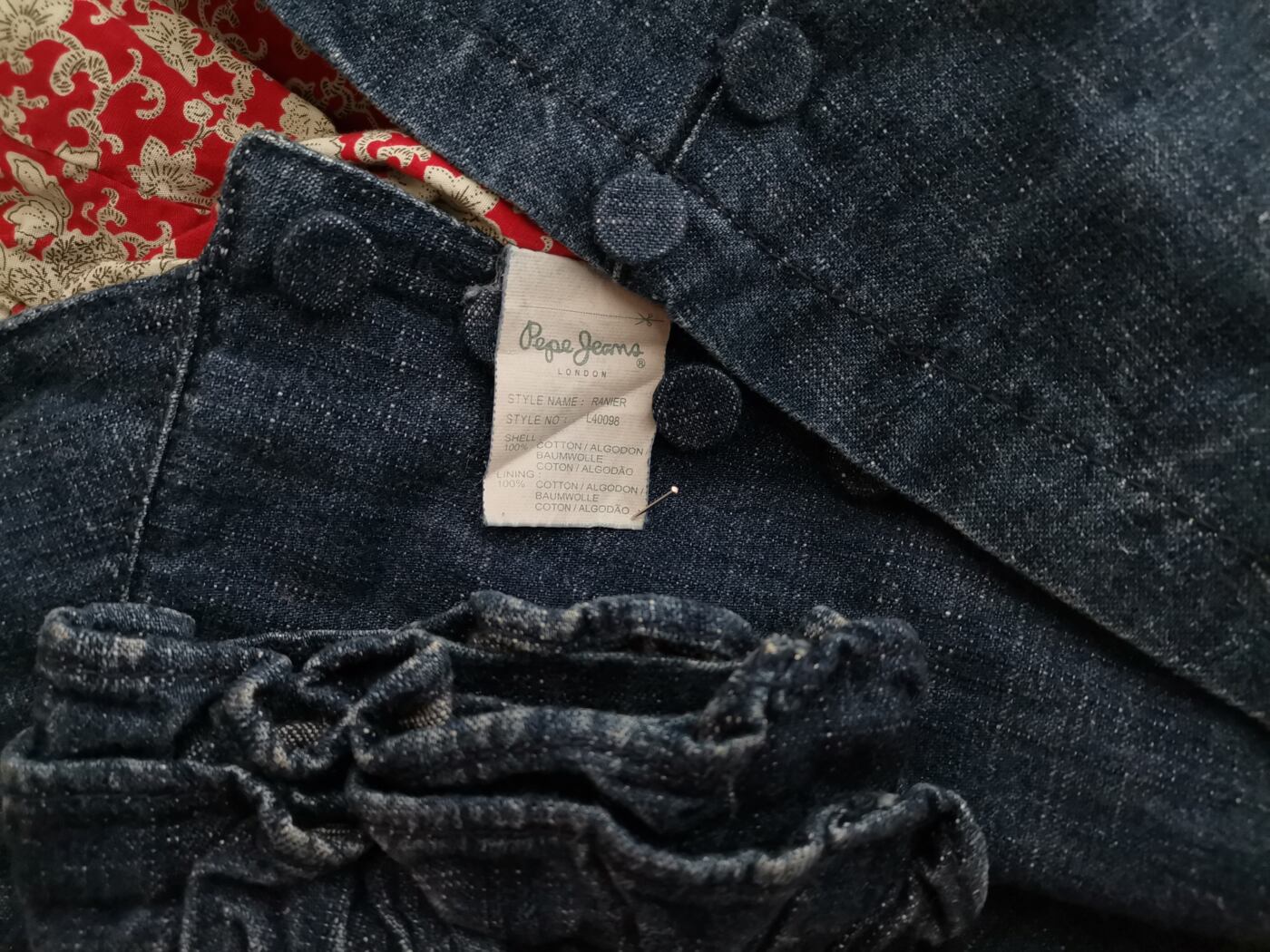 Pepe jeans Rozmiar M Kolor Niebieski Kurtka Jeansowa Długi rękaw Materiał Bawełna 100%