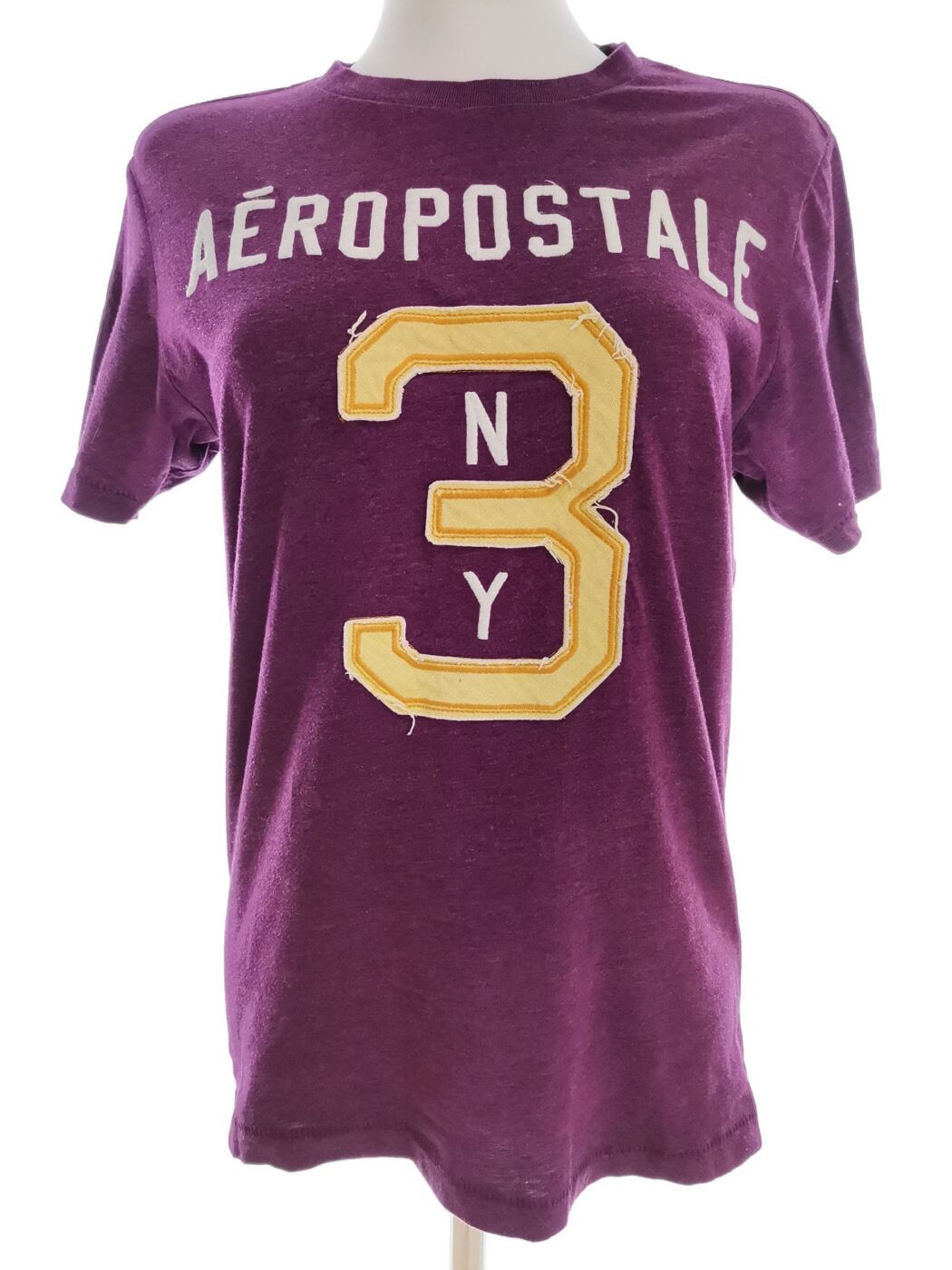 Aeropostale Rozmiar XS Kolor Purpurowy Crew Neck T-Shirt Krótki rękaw Materiał Bawełna