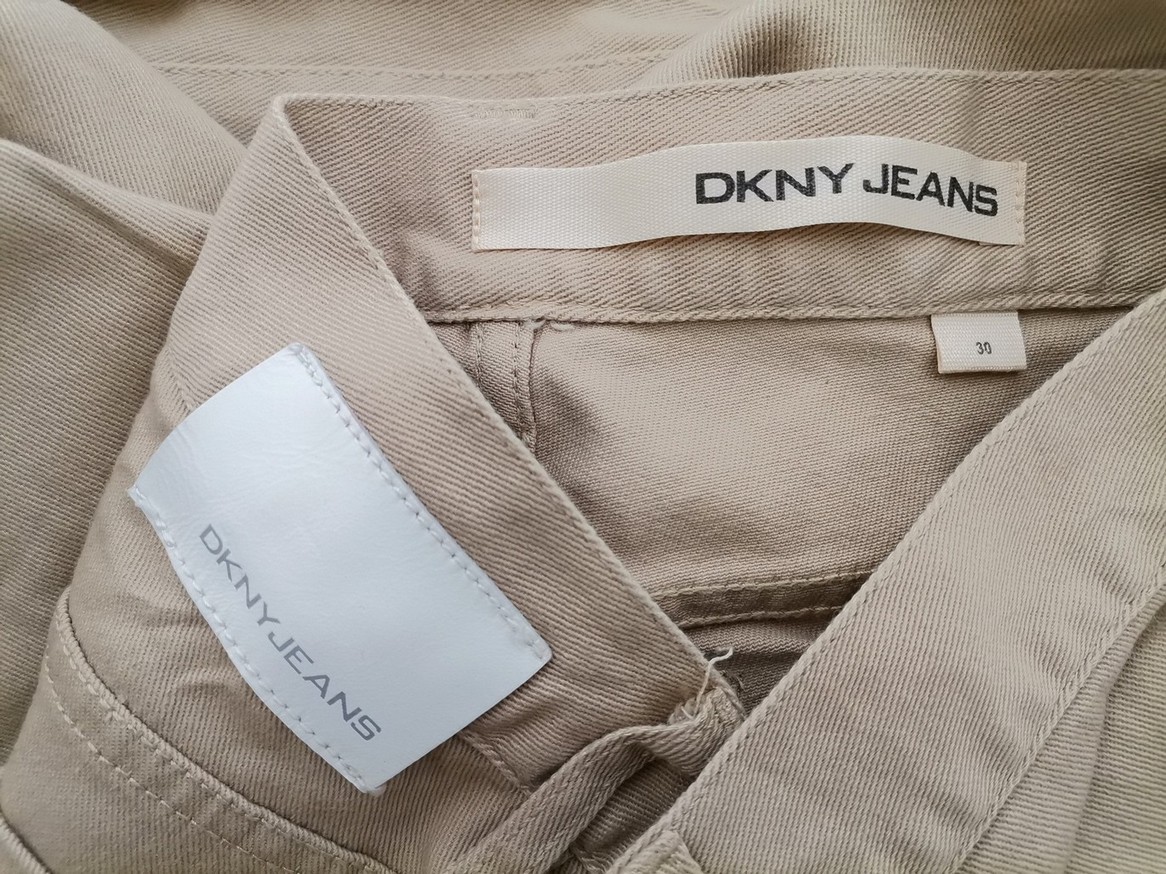 Dkny Jeans Rozmiar 30 (36) Kolor Beżowy Spodnie Casual Materiał Bawełna