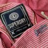 Superdry Rozmiar 38 Kolor Różowy Pasy Okrągły dekolt Sukienka A-Line Bezrękawnik Do Kolan Materiał Bawełna