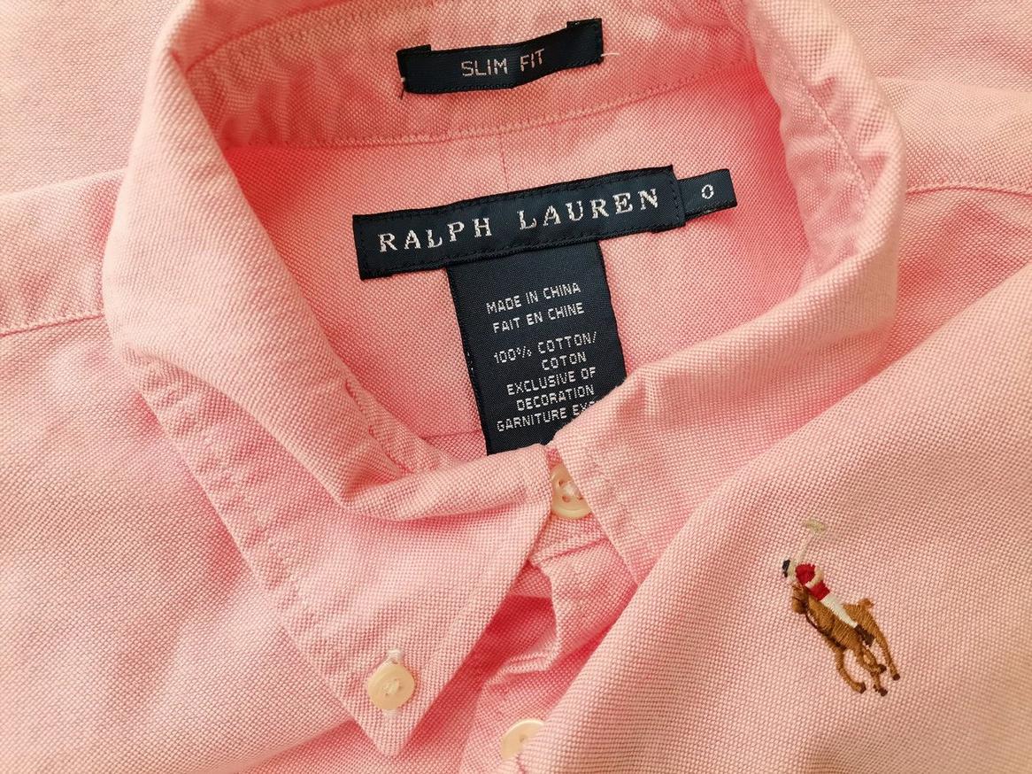 Ralph Lauren Rozmiar 0 (34) Kolor Różowy Kołnierz Koszula Zapinana Bluzka Długi rękaw Materiał Bawełna 100%