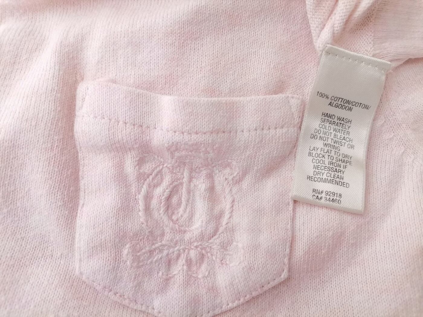 Juicy couture Rozmiar M Kolor Pudrowy Róż Kołnierz Koszulka Polo Krótki rękaw Materiał Bawełna 100%