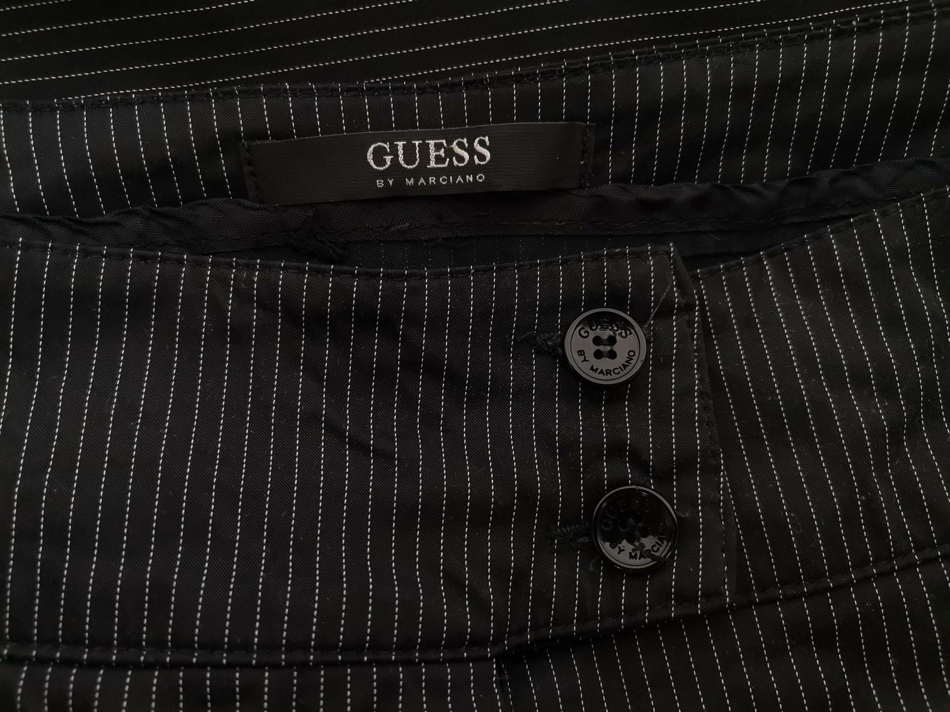 Guess by Marciano Rozmiar 42 (36) Kolor Czarny Pasy Spodnie Eleganckie Materiał Bawełna