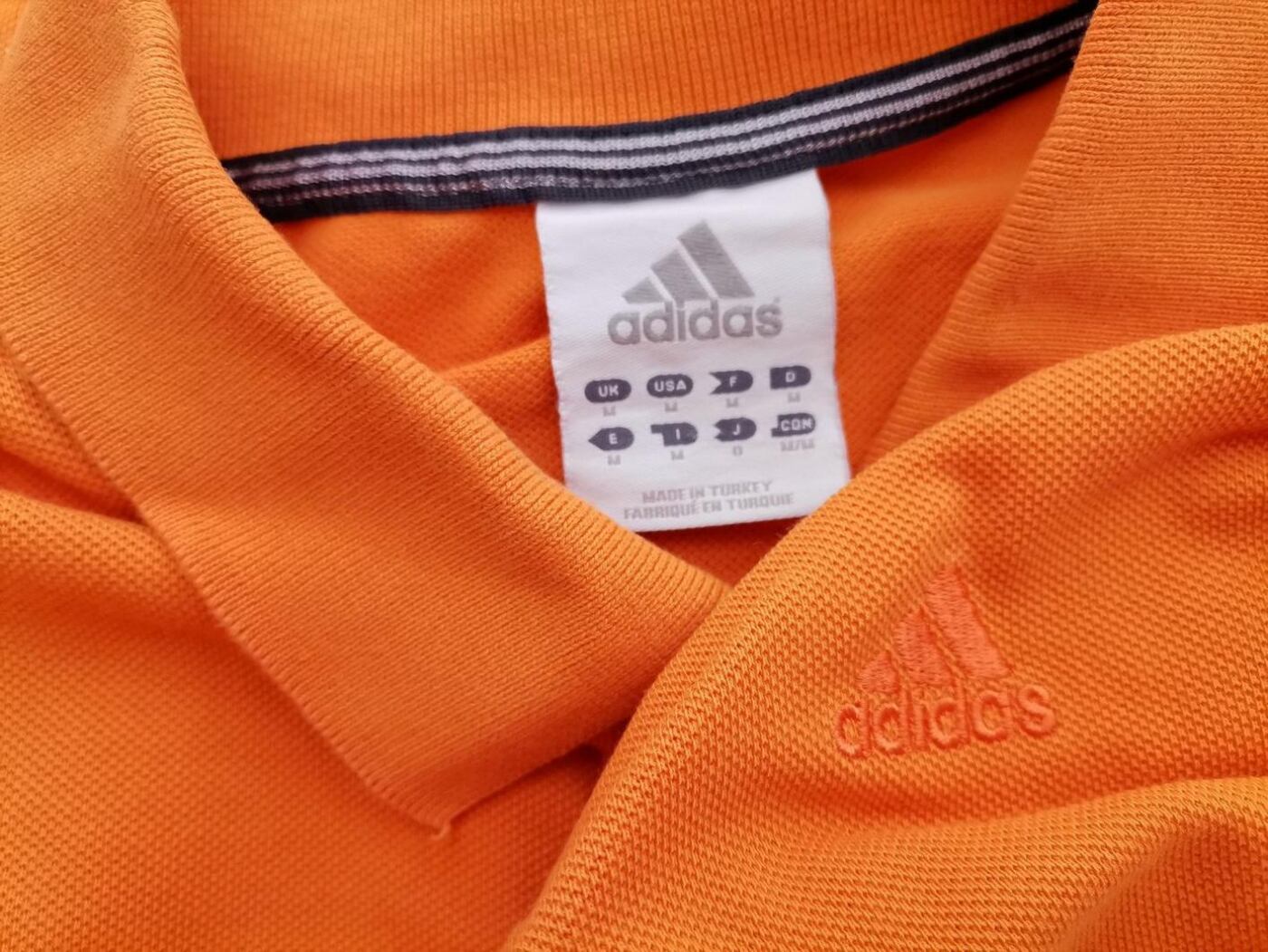 Adidas Rozmiar M Kolor Pomarańczowy Kołnierz Męska Koszula Polo Krótki rękaw Materiał Bawełna 100%