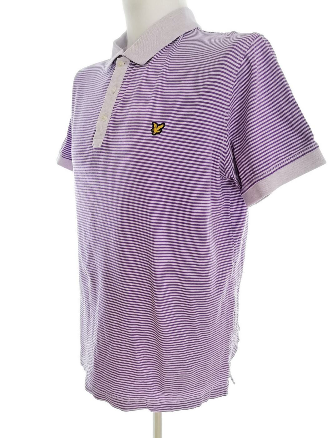 Lyle & Scott Rozmiar XXL Kolor Fioletowy Pasy Kołnierz Męska Koszula Polo Krótki rękaw Materiał Bawełna 100%