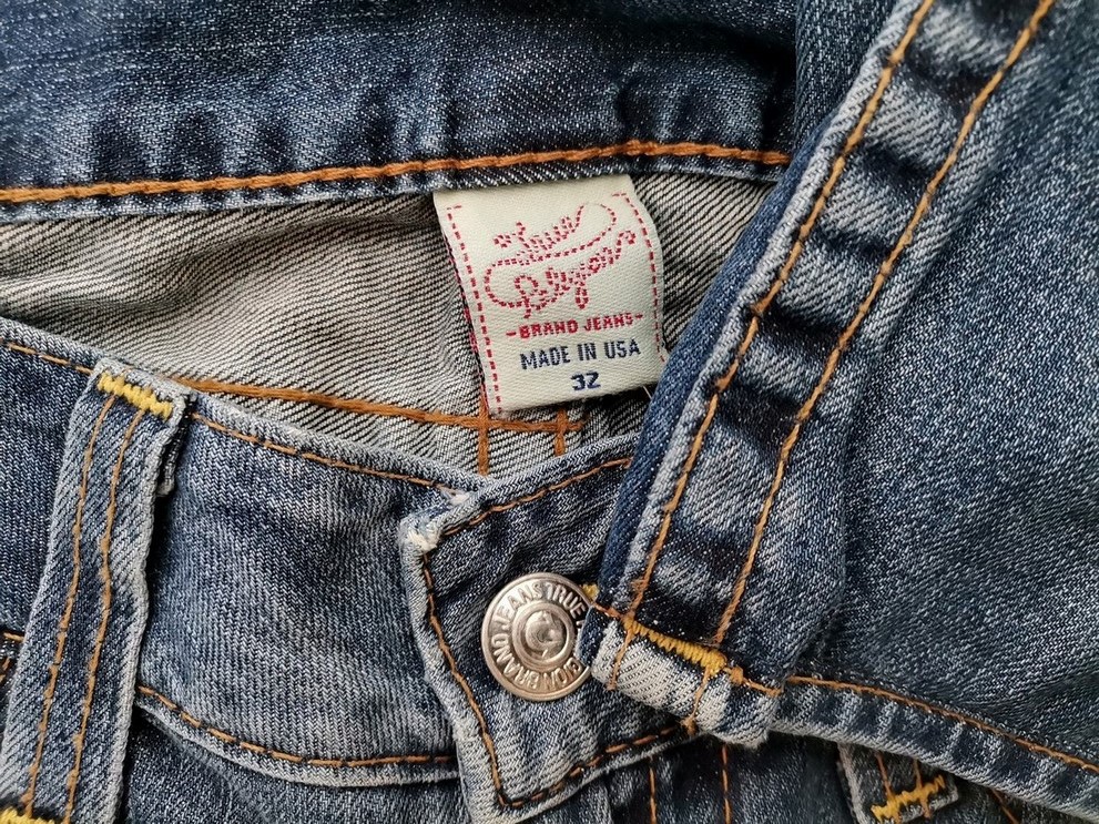 TRUE RELIGION Rozmiar 32 Kolor Niebieski Spodnie Jeansy Materiał Bawełna 100%