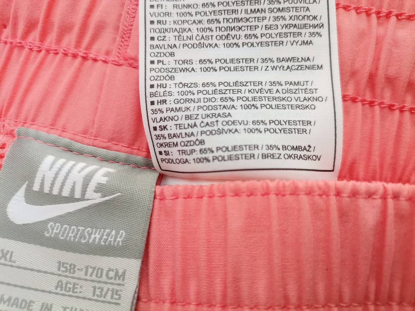 Nike Rozmiar XL Kolor Różowy Spodnie Rybaczki