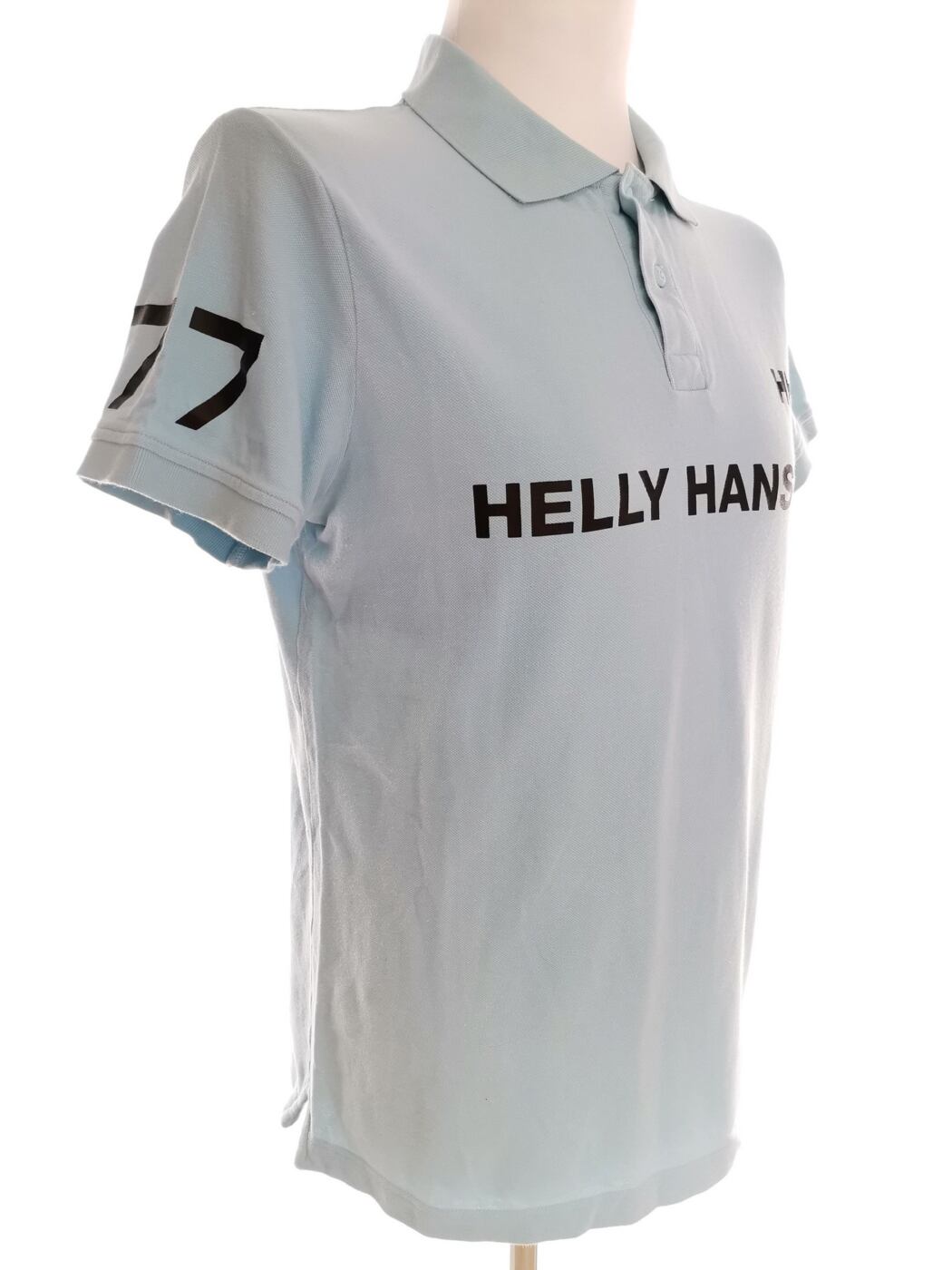 HELLY HANSEN Rozmiar L Kolor Turkusowy Kołnierz Męska Koszula Polo Krótki rękaw Materiał Bawełna 100%