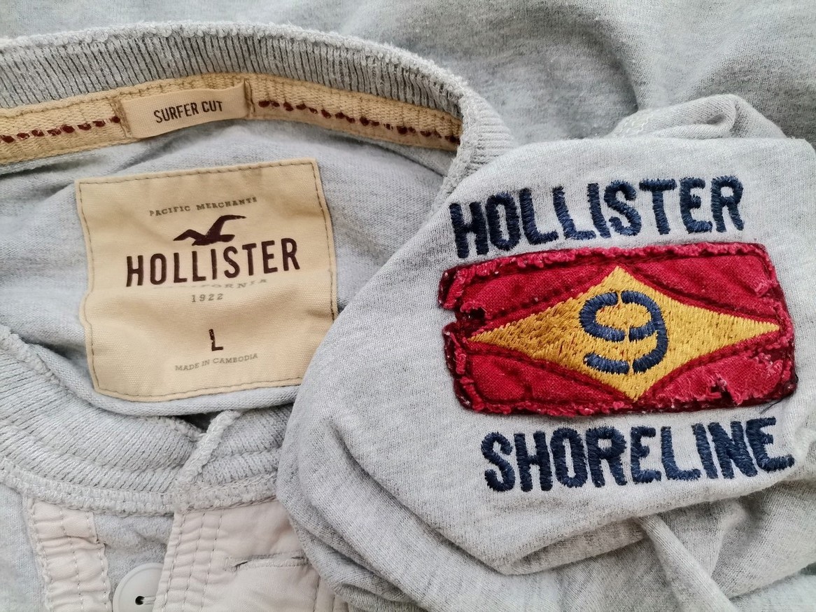 Hollister Rozmiar L Kolor Szary Męski Sweter Długi rękaw