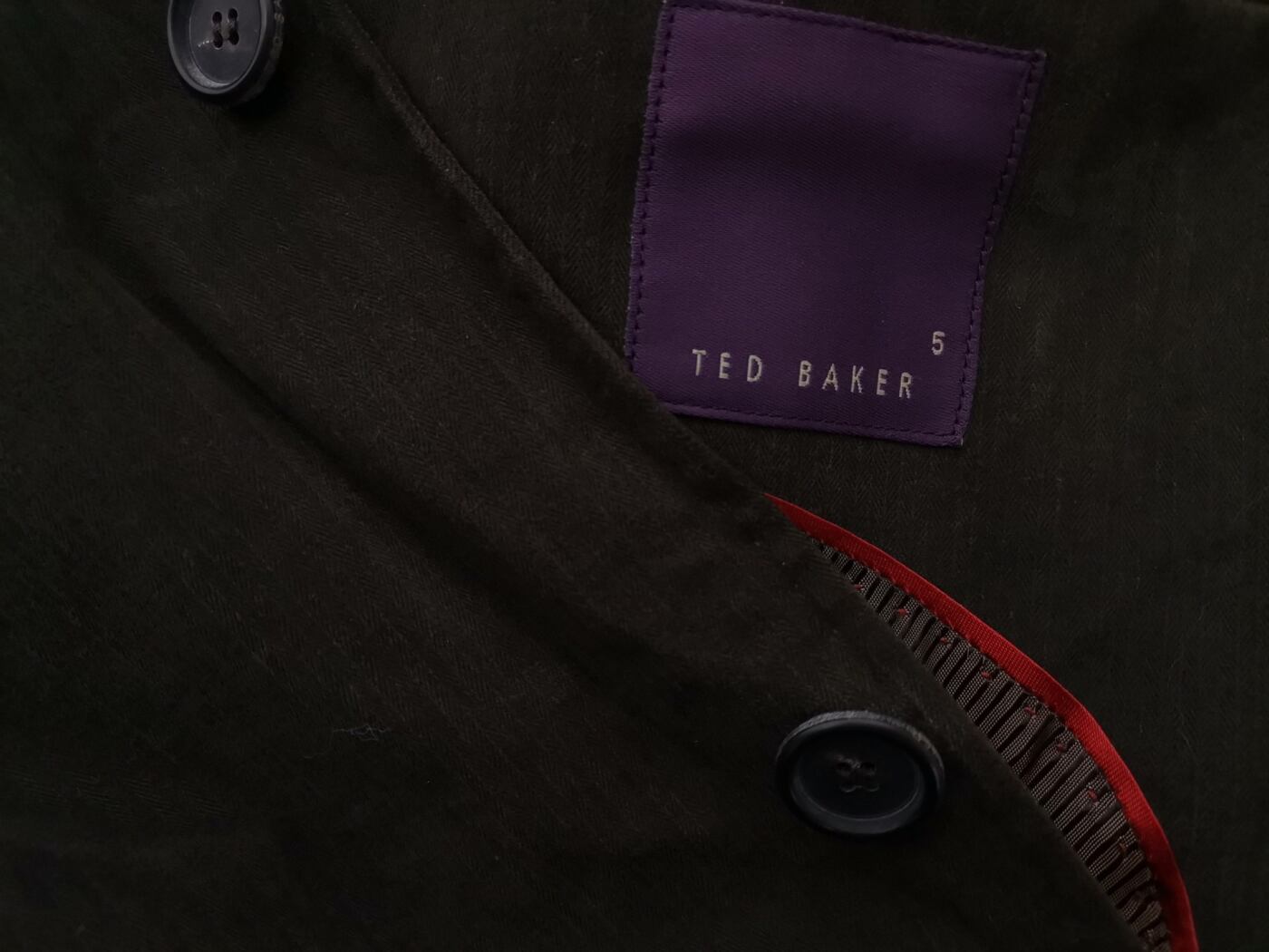 Ted Baker Rozmiar XL Kolor Khaki Męska Marynarka Długi rękaw Materiał Bawełna 100%