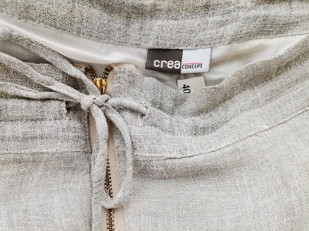 Crea Concept Rozmiar 40 Kolor Szary Spodnie Casual Materiał Len