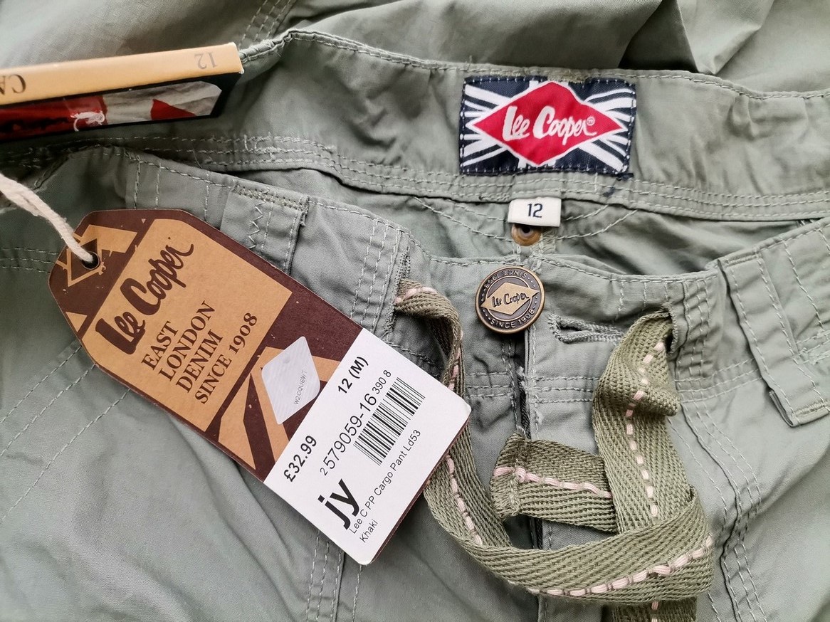 Lee Cooper Rozmiar 12 (40) Kolor Khaki Spodnie Casual Materiał Bawełna 100%