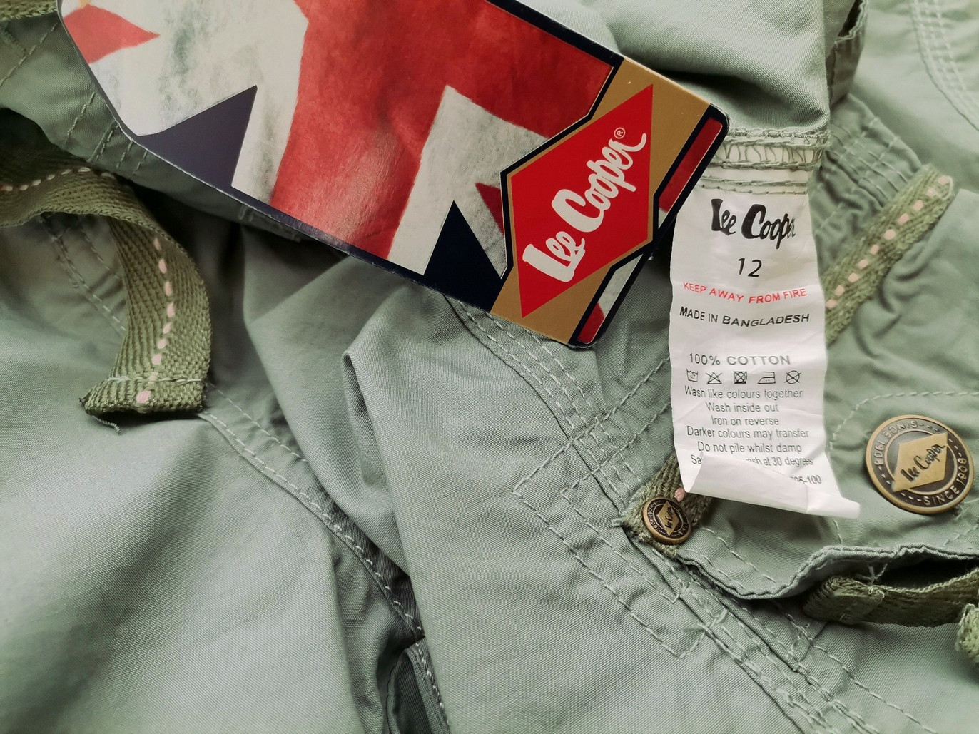 Lee Cooper Rozmiar 12 (40) Kolor Khaki Spodnie Casual Materiał Bawełna 100%