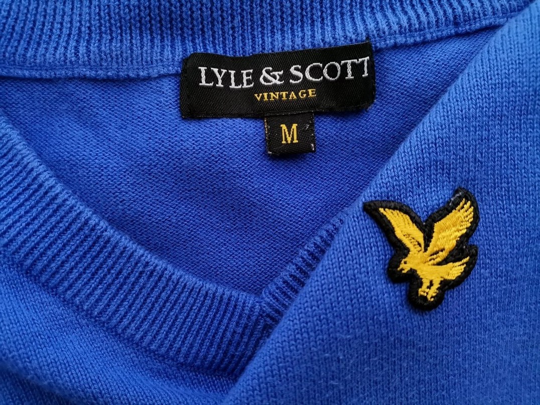 Lyle & Scott Rozmiar M Kolor Niebieski Męski Sweter Długi rękaw Materiał Bawełna 100%