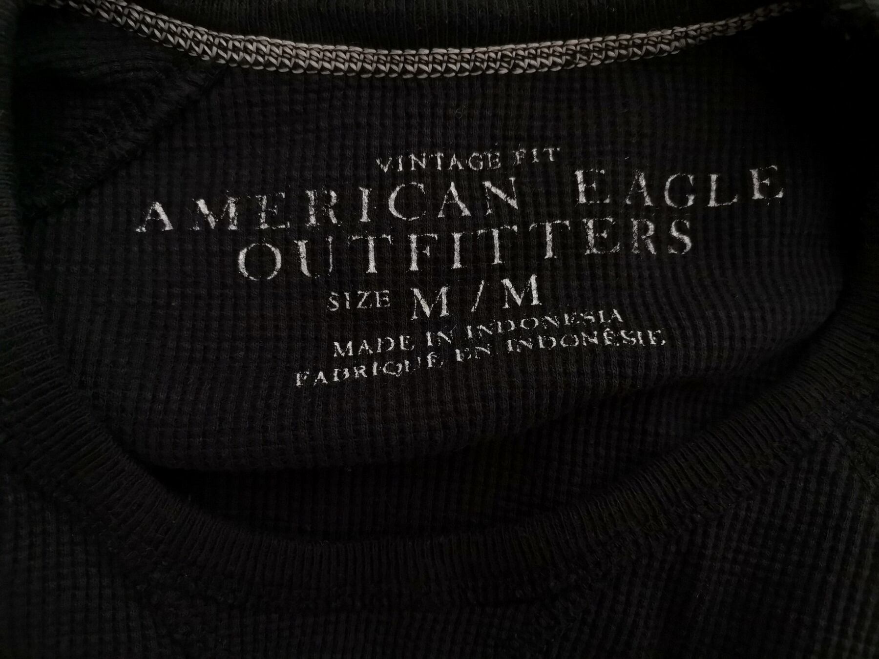 American Eagle Rozmiar M Kolor Czarny Męski Sweter Długi rękaw Materiał Bawełna 100%