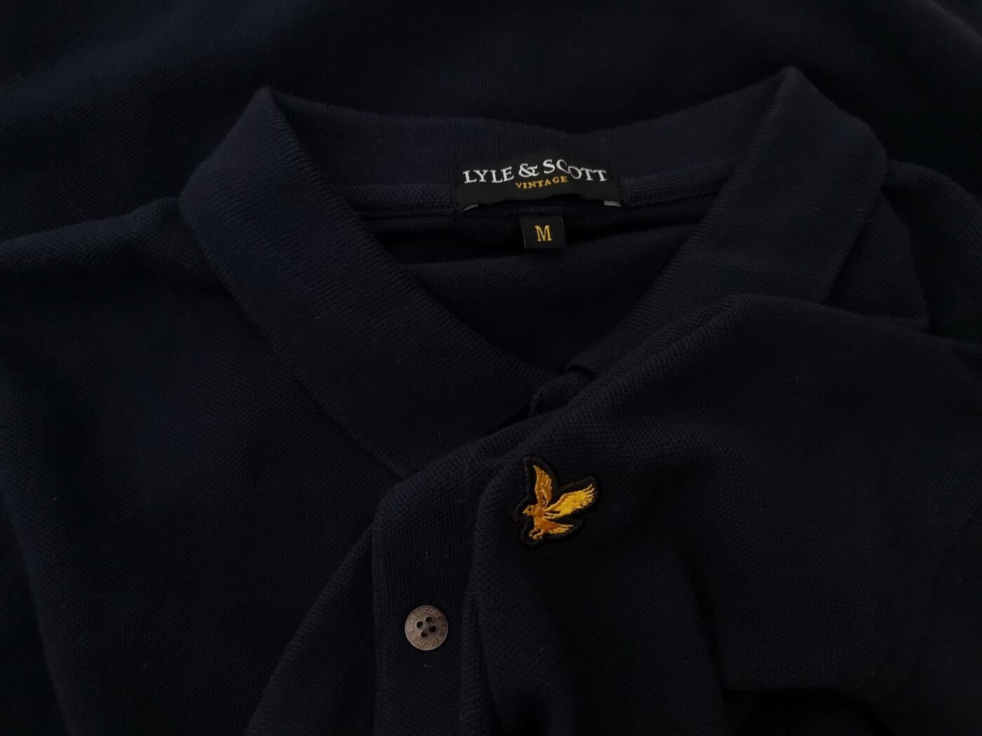 Lyle & Scott Rozmiar M Kolor Granatowy Kołnierz Męska Koszula Polo Krótki rękaw Materiał Bawełna 100%