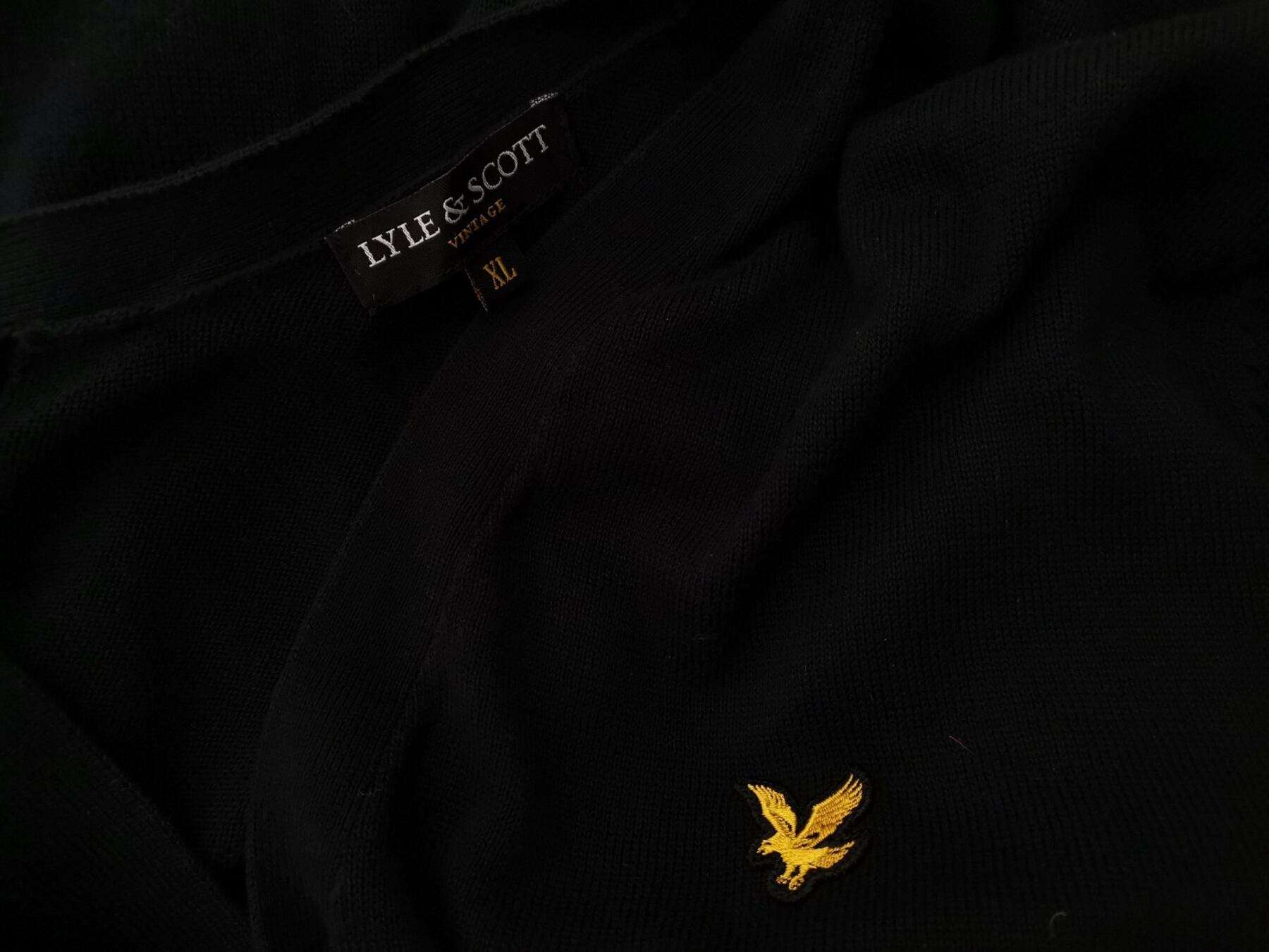 Lyle & Scott Rozmiar XL Kolor Czarny Męski Sweter Rozpinany Długi rękaw Materiał Bawełna 100%