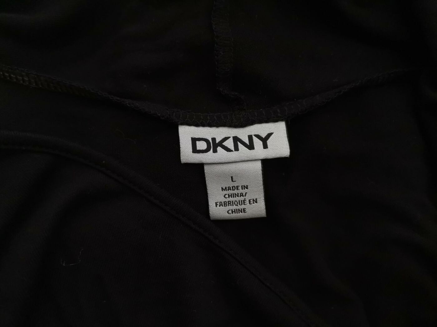 Dkny Rozmiar L Kolor Granatowy Okrągły dekolt Bluzka Rękaw 3/4 Materiał Wiskoza 100%