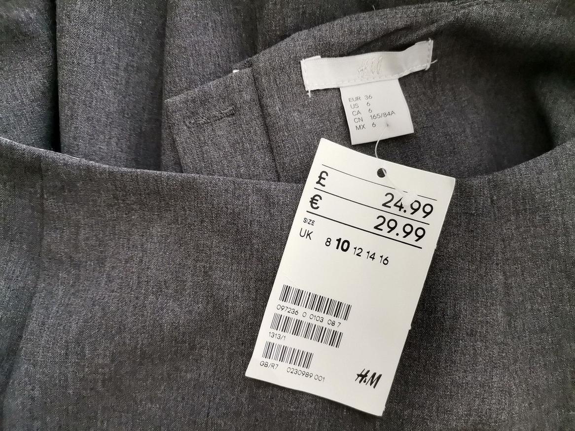 H&m Rozmiar 10 (38) Kolor Szary W łódkę Sukienka Sweterkowa Bezrękawnik Do Kolan