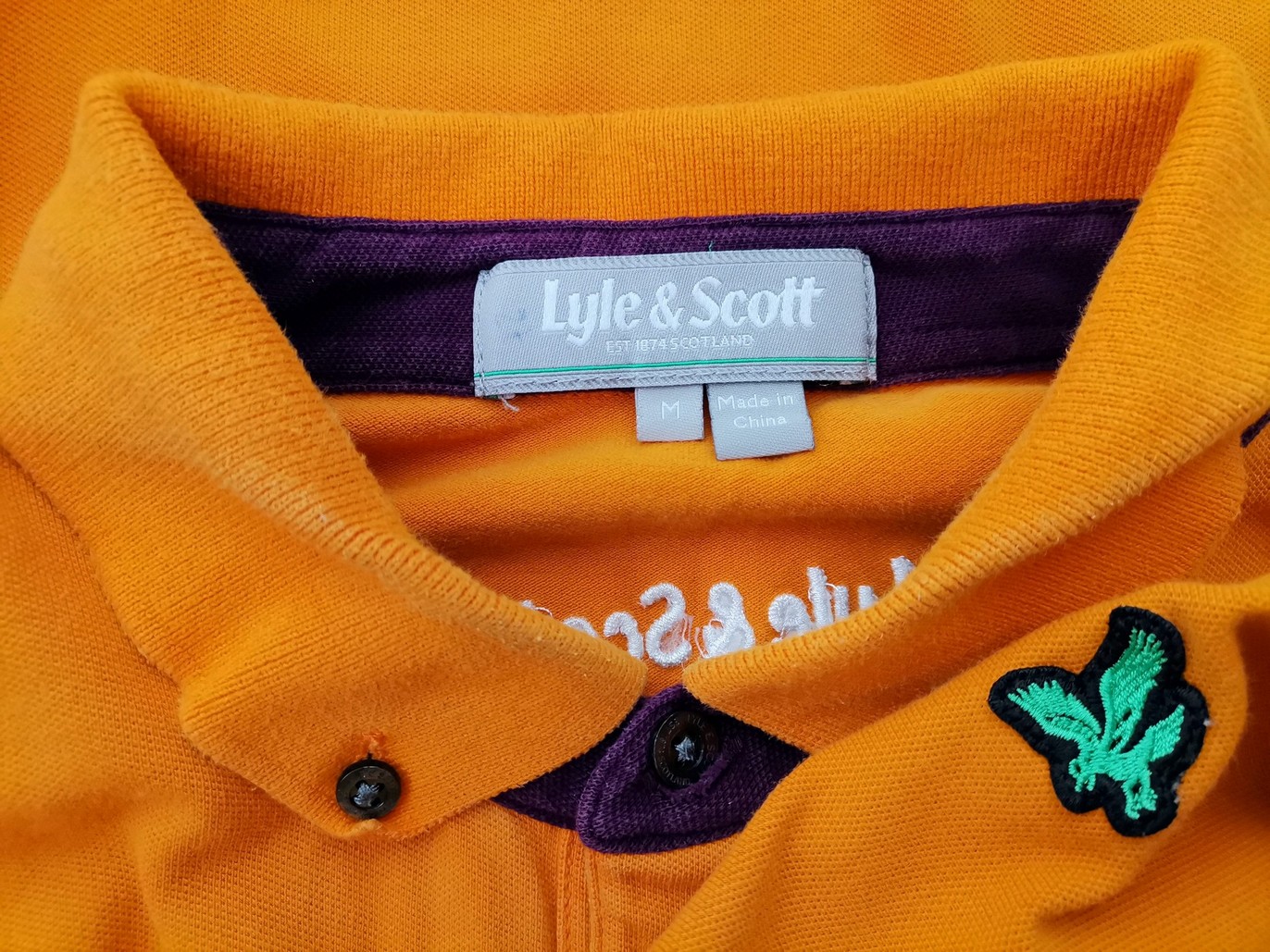 Lyle & Scott Rozmiar M Kolor Pomarańczowy Kołnierz Męska Koszula Polo Krótki rękaw Materiał Bawełna