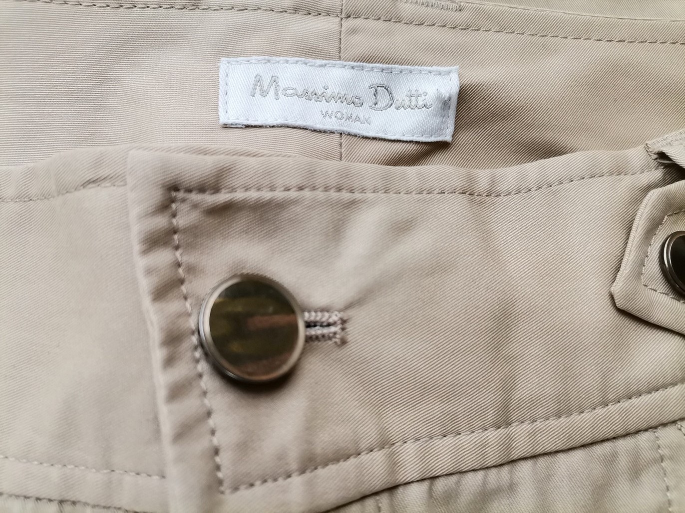 Massimo dutti Rozmiar 38 Kolor Beżowy Materiał Bawełna