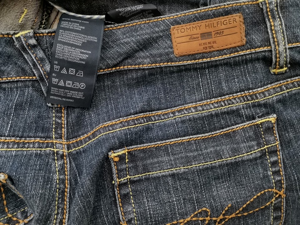 Tommy hilfiger Rozmiar 6 (40) Kolor Granatowy Spodnie Jeansy Materiał Bawełna