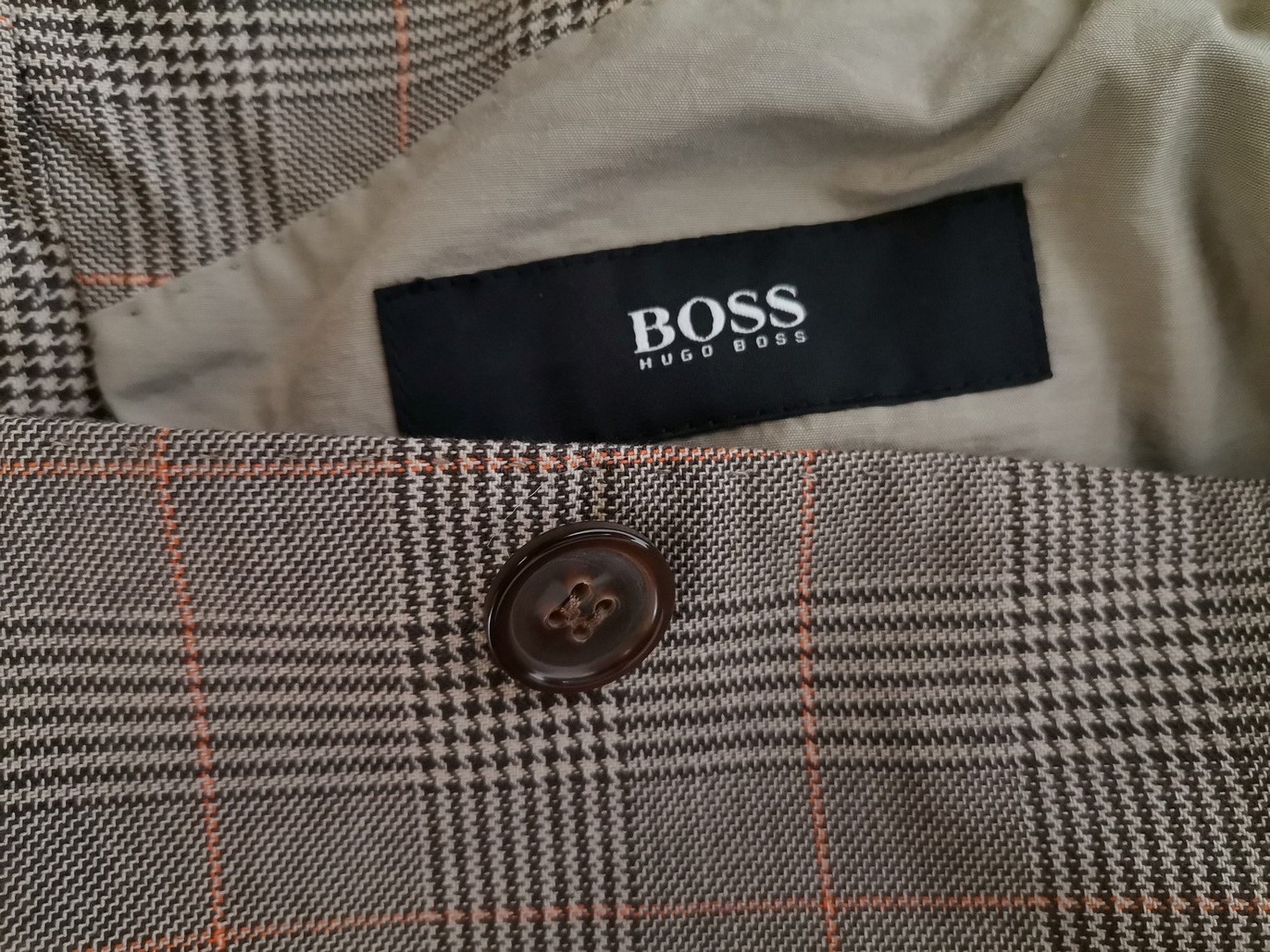 Hugo Boss Rozmiar 50 Kolor Szary Krata Męska Marynarka Długi rękaw Materiał Bawełna 100%