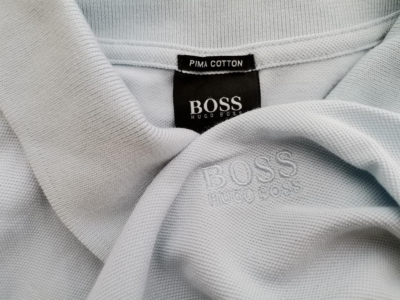 Hugo Boss Rozmiar S Kolor Niebieski Kołnierz Męska Koszula Polo Krótki rękaw Materiał Bawełna 100%