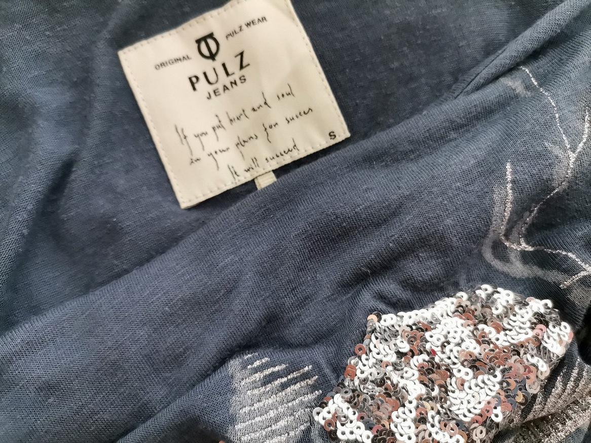 Pulz jeans Rozmiar S Kolor Granatowy Okrągły dekolt Bluzka Bezrękawnik Materiał Wiskoza