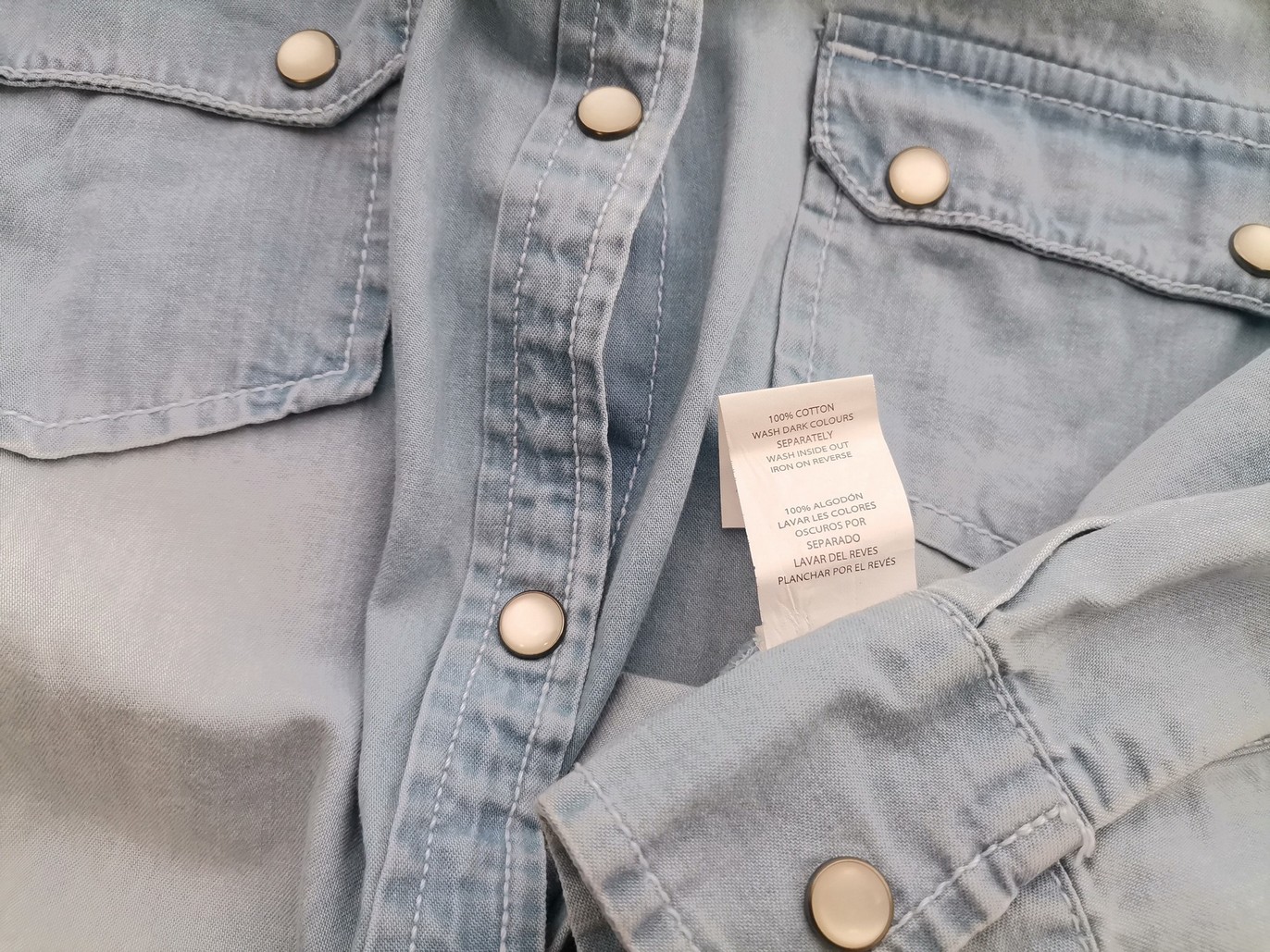 Denim Co. Rozmiar 12 (40) Kolor Niebieski Kołnierz Koszula Zapinana Bluzka Długi rękaw Materiał Bawełna 100%