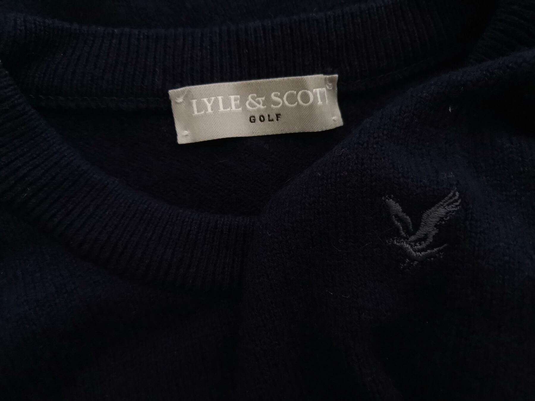 Lyle & Scott Rozmiar M Kolor Granatowy Męski Sweter Długi rękaw Materiał Wełna 100%