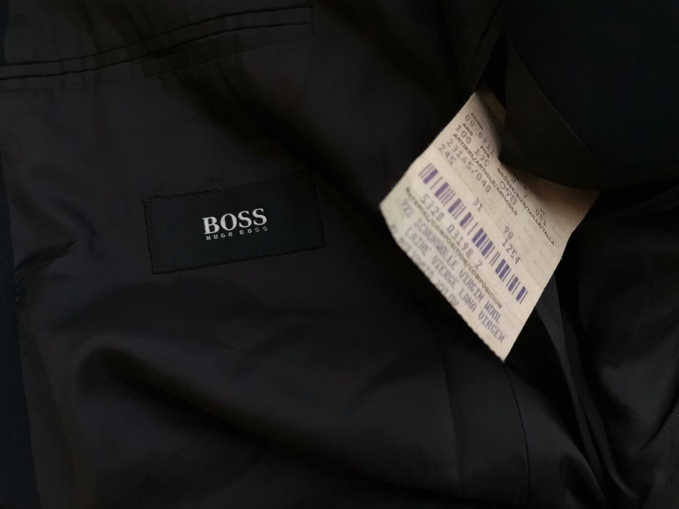 Hugo Boss Rozmiar 98 (L) Kolor Granatowy Męska Marynarka Długi rękaw Materiał Schurwolle