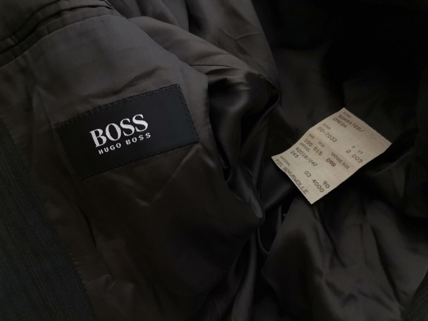 Hugo Boss Rozmiar 98 (L) Kolor Khaki Męska Marynarka Długi rękaw Materiał Schurwolle