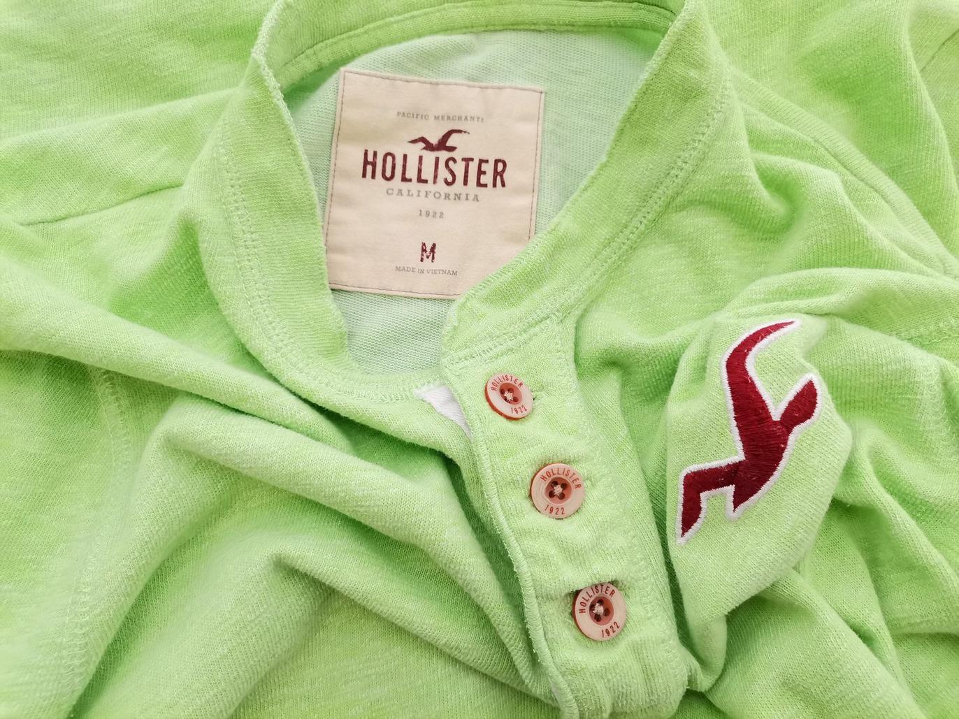 Hollister Rozmiar M Kolor Zielony Męski Sweter Długi rękaw Materiał Bawełna