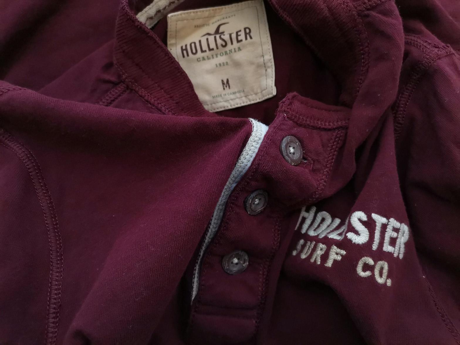 Hollister Rozmiar M Kolor Bordowy Męski Sweter Długi rękaw Materiał Bawełna 100%